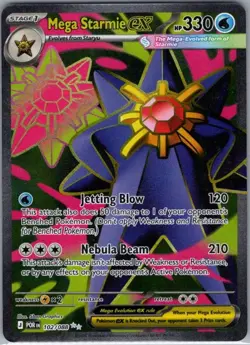 Mega Starmie ex 102/088 ME03: Perfect Order - Pokemon Card - NM - Image 1