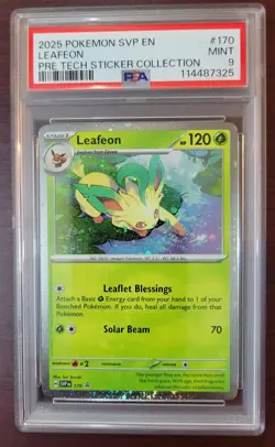 PSA 9 MINT 2025 Pokemon SVP EN PRE Tech Sticker Collection #170 Leafeon - Image 1