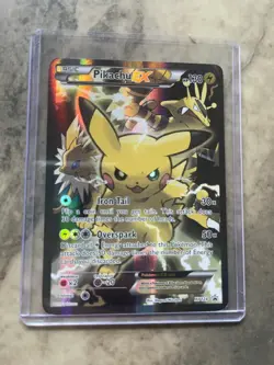 Pokemon TCG Pikachu EX XY124 Black Star Promo Full Art Holo Card - LP - Image 1
