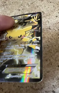 Pokemon TCG Pikachu EX XY124 Black Star Promo Full Art Holo Card - LP - Image 4