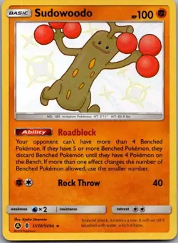 Sudowoodo SV20/SV94 Shiny Rare Hidden Fates Shiny Vault Pokemon Holo Near Mint - Image 2