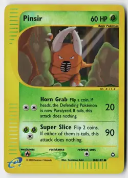 Pokemon Pinsir - 101/147 - Common Aquapolis Reverse Holo LP - Image 1