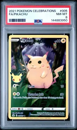 2021 Pokemon Celebrations #005 Full Art/Rare Pikachu PSA 8 - Image 1