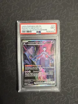 2025 POKEMON DRI EN-DESTINED RIVALS #231 TEAM ROCKET'S MEWTWO EX PSA 9 - Image 3