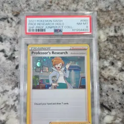 Pokemon TCG 2021 Professor's Research Juniper Cosmos Holo 060/072 PSA 8 - Image 1