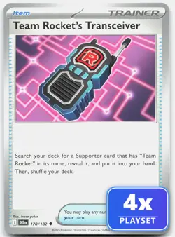 Playset of 4 Team Rocket's Transceiver 178/182 Destined Rivals Pokemon NM - Image 1