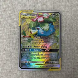 Pokemon Venusaur & Snivy GX 249/236 Secret Rare Full Art Cosmic Eclipse Holo - Image 1