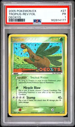 PSA 1 2005 Pokemon EX Deoxys Tropius REVERSE Holo Foil Rare 27/107 STAMPED - Image 1