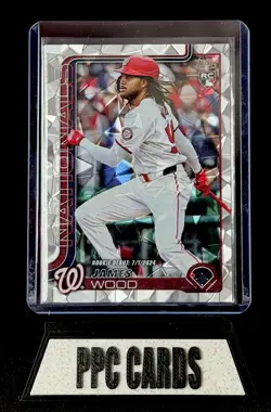 2025 Topps Update Series - Rookie Debut James Wood #US218 Diamante Foil (RC) - Image 1