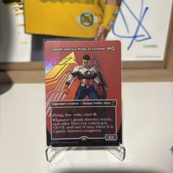 MTG Marvel Super Heros Captain America Wings of Freedom Full Art R MSH 0353 FOIL - Image 1