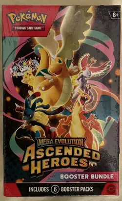 Pokemon Mega Evolution Ascended Heroes Booster Bundle (6 Packs) New price&Sealed - Image 1