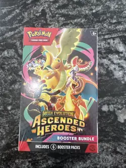 Pokemon TCG Mega Evolution Ascended Heroes Booster Bundle 6 Packs NEW SEALED - Image 1