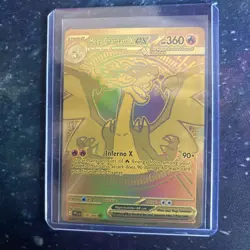 Mega Charizard X EX Gold Hyper Rare 130/094 Pokemon Me02: Phantasmal Flames NM - Image 1