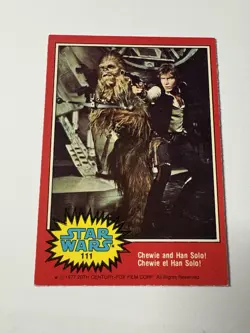 Star Wars 1977 Trading Card #111 Chewie And Han Solo FR-ENG O-Pee-Chee - Image 1
