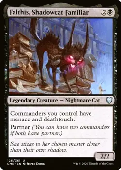 X 1 Falthis, Shadowcat Familiar NM Commander Legends 126 MTG Magic The Gathering - Image 1
