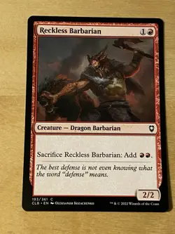 MTG Reckless Barbarian Commander Legends: Battle For Baldur’s Gate NM English - Image 1