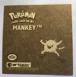 STICKER ARTBOX POKEMON MANKEY / FEROSINGE GOLD N°09 HOLO ULTRA RARE Neuf 1999 - Image 2