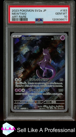 MEWTWO ART RARE POKEMON JAPANESE SV2A-POKEMON 151 2023 183 PSA 10 - Image 1