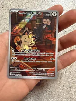Pokemon TCG Team Rockets Meowth 203/182 IR Destined Rivals NM English - Image 2
