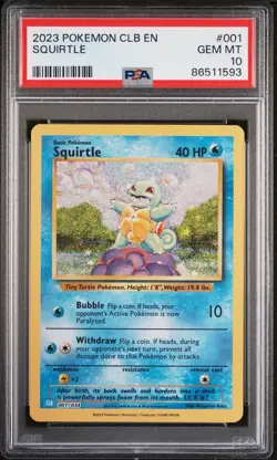 2023 Pokemon Clb-Trading Card Game Classic #001 Squirtle PSA 10 - Image 1