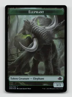 Elephant // Elemental Foil Token 9 // 6 DMR Magic: The Gathering LP - Image 1