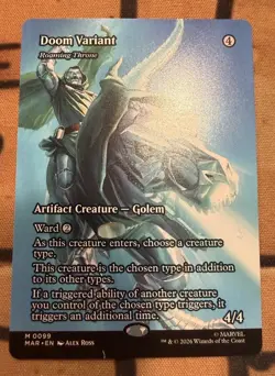 MTG Marvel Super Heroes DOOM VARIANT ROAMING THRONE Borderless Mythic 0099 NM - Image 1