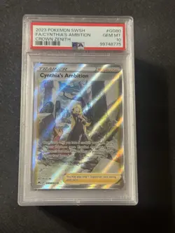 2023 Pokemon SWSH Crown Zenith Full Art Cynthia's Ambition #GG60 PSA 10 Gem Mint - Image 1