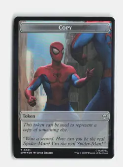 Copy // Human Citizen Double-Sided Token 1 // 4 Foil Marvel's Spider-Man MTG NM - Image 1