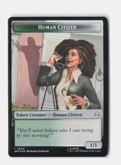 Copy // Human Citizen Double-Sided Token 1 // 4 Foil Marvel's Spider-Man MTG NM - Image 2