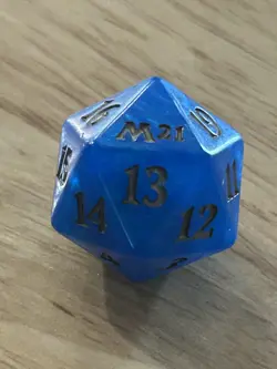 MTG Core Set 21 M21 Blue Oversized Spindown D20 Life Counter - Image 1