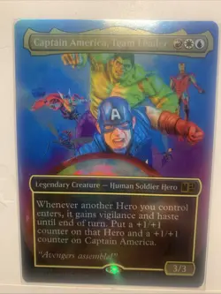 Captain America, Team Leader (Borderless) Commander: Marvel Super Heroes Foil - Image 1