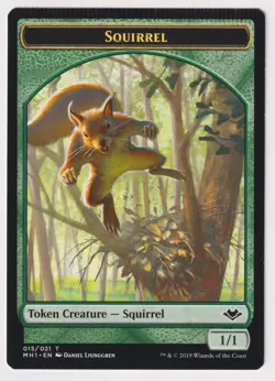 Crimped Elemental Squirrel Token MP Modern Horizons MTG Factory Error Misprint! - Image 2