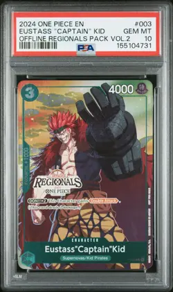 2024 ONE PIECE OFFLINE REGIONALS PACK 2024 VOL.2 EUSTASS "CAPTAIN" KID PSA 10 - Image 1