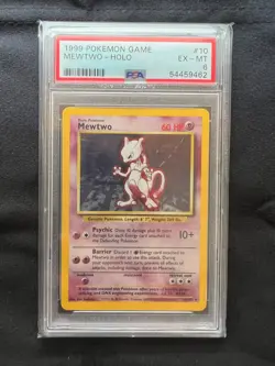 Pokemon Mewtwo Holo 1999 Base Set Unlimited 10/102 PSA 6 - Image 1