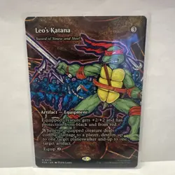 MTG - Leo's Katana (Borderless) Teenage Mutant Ninja Turtles Regular NM #0018 - Image 1