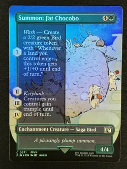 2025 MTG Final Fantasy • Summon: Fat Chocobo #0371 Borderless Foil • NM/M - Image 1