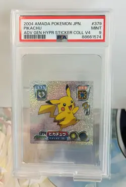 POP 1, NONE HIGHER Pikachu GLITTER HOLO Adv Gen Amada Pokemon (2004) - PSA 9 - Image 1