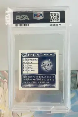 POP 1, NONE HIGHER Pikachu GLITTER HOLO Adv Gen Amada Pokemon (2004) - PSA 9 - Image 2