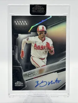 2026 Topps Chrome Black - Zach Neto /199 Auto Refractor Angels SP - Image 1