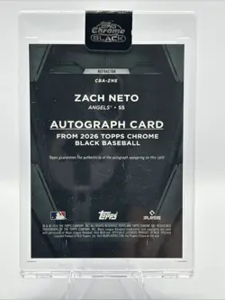 2026 Topps Chrome Black - Zach Neto /199 Auto Refractor Angels SP - Image 2