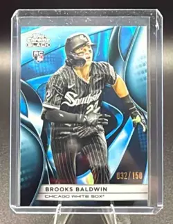 2025 Topps Chrome Black Brooks Baldwin #131 Blue Refractor 32/150 RC White Sox - Image 1