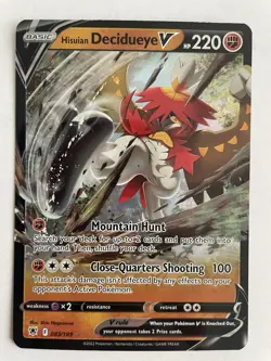 2022 Pokemon Hisuian Decidueye V 083/189 Swsh10: Astral Radiance Full Art Holo - Image 1