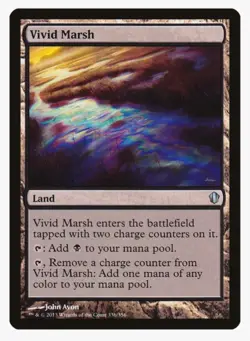 Vivid Marsh | Commander 2013 C13 | MTG | EDH Mana Fixing | 5-Color Land | LP - Image 1