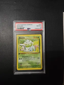 1999 Pokemon Base Set German 1st Edition Bulbasaur Bisasam #44 PSA 8 - Image 1