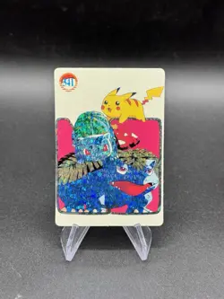 Pikachu Venusaur Holo Pokemon Vintage Pocket Monster Vending Prism Sticker 341 - Image 1