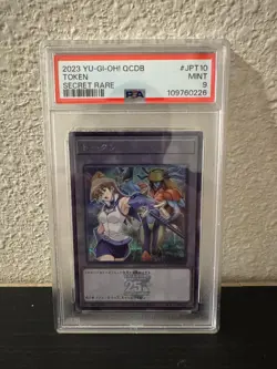Yugioh Alexis and Cyber Angel Dakini Token QCDB-JPT10 Secret Rare PSA 9 - Image 1