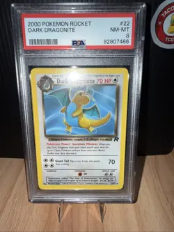 2000 Pokemon Team Rocket Dark Dragonite Rare 22/82 PSA 8 NM-MT Vintage WOTC - Image 3