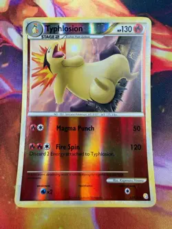 Typhlosion 32/123 NM Rare Reverse Holo HeartGold & SoulSilver 2010 Pokemon TCG - Image 1