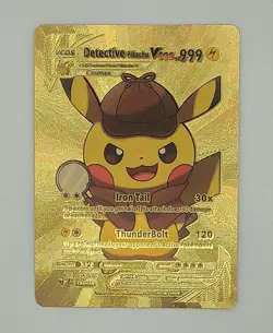 PIKACHU POKEMON DETECTIVE SHERLOCK PIKA CARTE CARD HOLO PRISM FLASH MANGA ANIME - Image 1