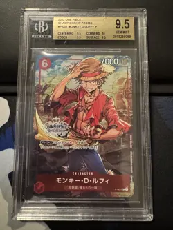 BGS 9.5 One Piece Card Game Monkey D. Luffy P-001 Championship Promo Japanese - Image 1